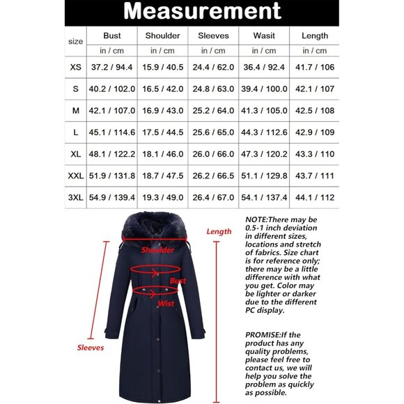 🆕 Women Black Long Fur Collar Hooded Winter Parka Puffy Coat Warm Bubble Jacket - Picture 6 of 6